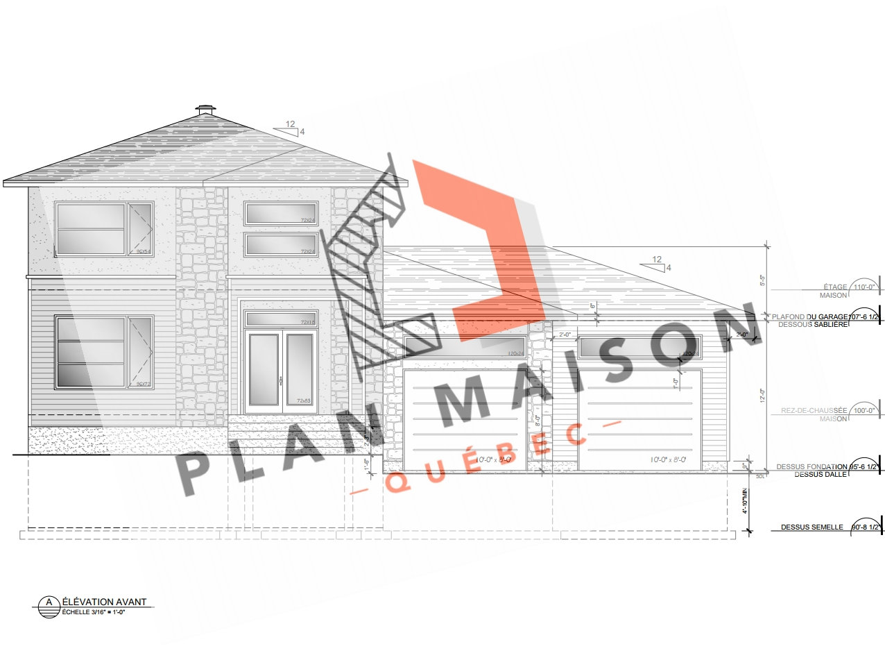 Plan de maison avec garage L'Assomption Plan Maison Québec